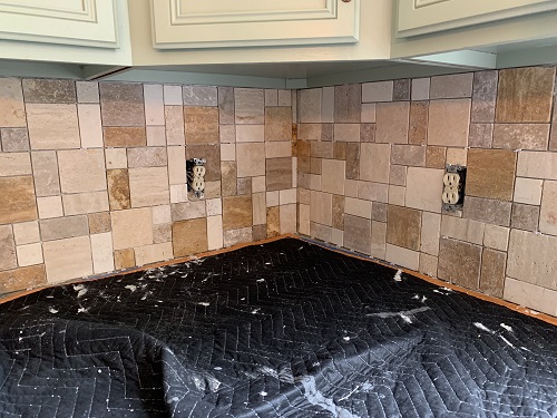 Close up travertine tile